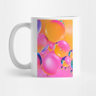 Colorful close up of oil drops in water Mug